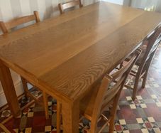 Solid Oak Dining Table.