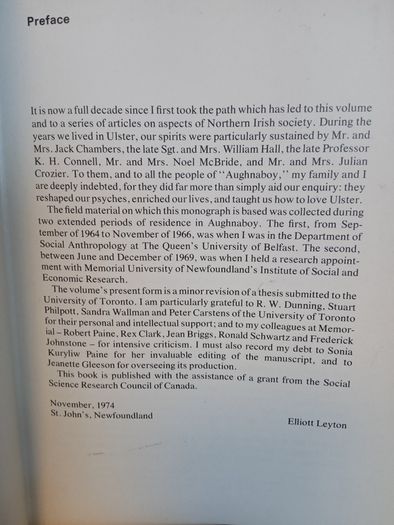 The One Blood; Kinship and Class in an Irish Village by Elliott Leyton (HQ694)