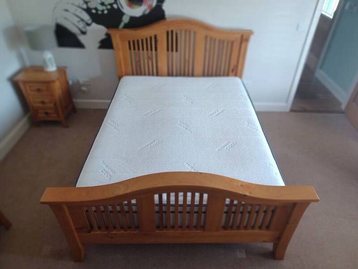 King size bed - solid oak
