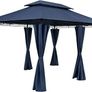 Gazebo 3 x 4 m Water-Repellent Metal Garden Stable Robust Side Walls Garden Gazebo Luxury Bordeaux Purple Image 2