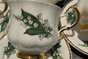 Vintage Lily of The Valley Teacups and Saucers Set