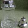 Vintage Shaker Silver Plated Cut Crystal Thumbprint Etched Very Pretty Image 7