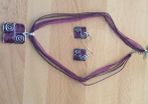Purple necklace and earrings set