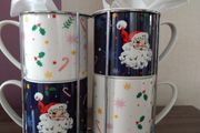 Retro Vintage Style Christmas Nesting Mugs