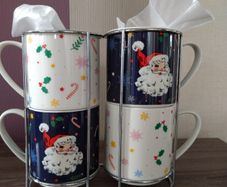 Retro Vintage Style Christmas Nesting Mugs