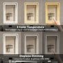 LED Bathroom Wall Mirror with LED Lights  Anti-Fog Vanity Mirror, 3-Color Dimmable Frontlit Illumination for Makeup, Wall Mounted Bathroom Lighting Image 3
