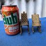 2 cast brass lacquered miniature his and hers chairs Image 2