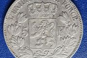 1873 Belgium 5 Francs - Leopold II  Silver coin