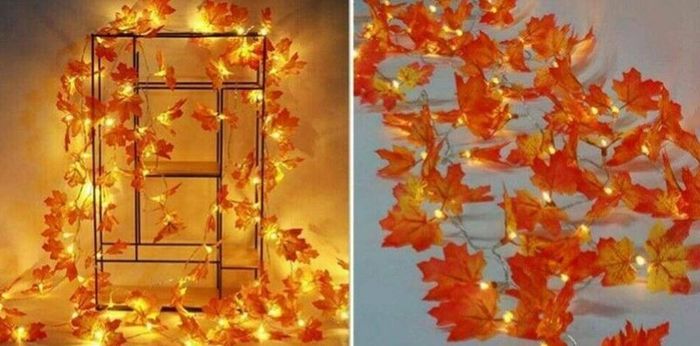 Artificial  maple Leaves Vine with lights