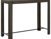 Garden Bar Table Brown 140.5x60.5x110.5 cm Poly Rattan