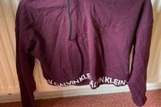 Plum Calvin Klein cropped hoody