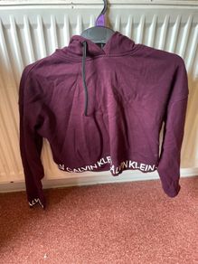 Plum Calvin Klein cropped hoody