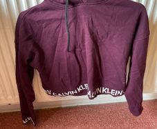 Plum Calvin Klein cropped hoody