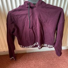 Plum Calvin Klein cropped hoody