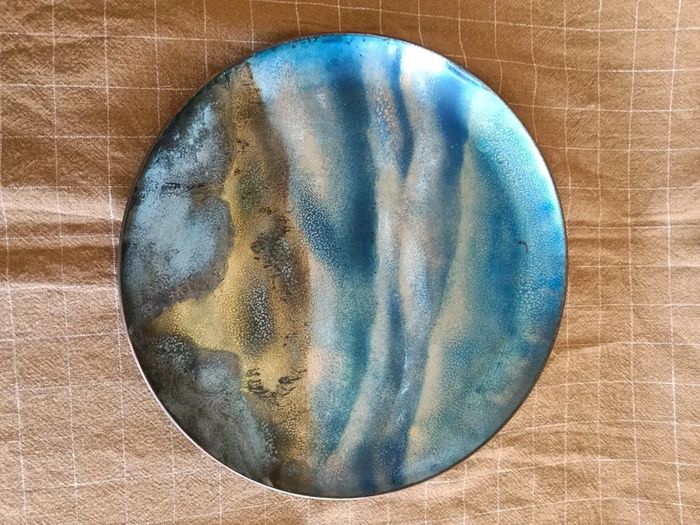 Enamel on copper plate by Artist Heather Calnan