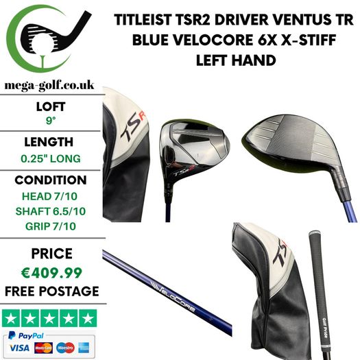 Titleist TSR2 Driver / 9 Degree / Ventus TR Blue Velocore 6X X-Stiff / Left Hand
