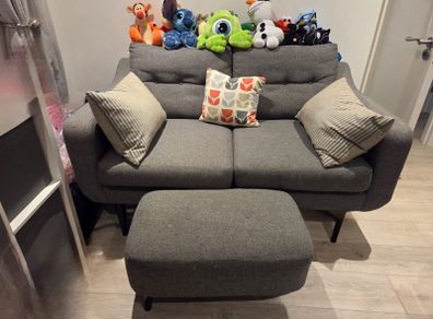 2 & 1 seater sofa with matching footstool