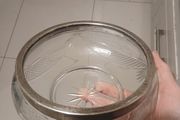 Vintage John Grinsell &amp; Son's  cut glass bowl with silver plated rim