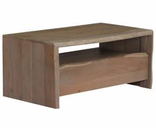 Coffee Table Solid Acacia Wood Live Edges 90x50x40 cm Grey
