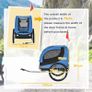 Steel Dog Bike Trailer Pet Cart Carrier for Bicycle Kit Water Resistant with Hitch Coupler Travel Black and Blue Image 3