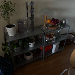 Set of 3 Galvanised Metal Shelving Units - Industrial Style