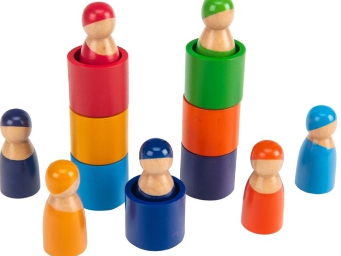 Wooden Toy Peg dolls (1507)(A3) mr 3