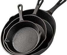 Pre-Seasoned Cast Iron Skillet Frying Pans Oven Safe Cookware for Indoor & Outdoor Use - Grill, StoveTop