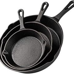 Pre-Seasoned Cast Iron Skillet Frying Pans Oven Safe Cookware for Indoor & Outdoor Use - Grill, StoveTop
