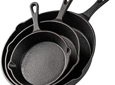 Pre-Seasoned Cast Iron Skillet Frying Pans Oven Safe Cookware for Indoor & Outdoor Use - Grill, StoveTop
