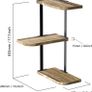 Corner Shelf, 3 Tiers Rustic Wood Floating Shelves for Bedroom, Living Room, Bathroom, Kitchen and Office etc, Carbonized Black Image 2