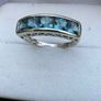 9ct White gold ring with 5 stones Aquamarine Image 8