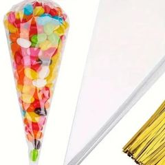 100 pack plastic cone bags