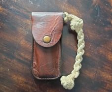 Myerchin Scrimshaw Rigging / Sailing Knife - Bone Handle - Unused + Leather Sheath