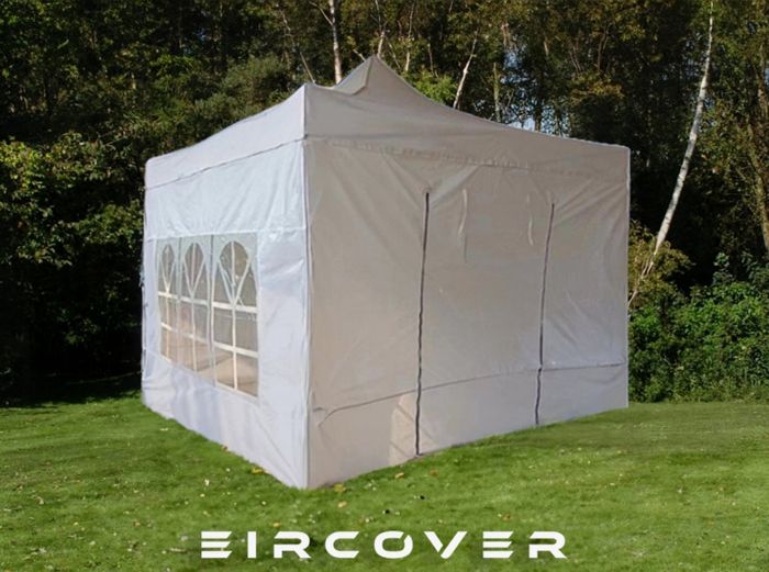 Pop Up Gazebo 3m x 3m  (10' x 10') Alu Frame White