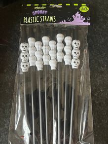 Pack New Jumbo Halloween Plastic Straws