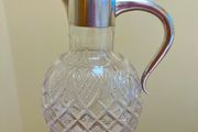 Vintage 1900 UK solid sterling silver glass wine jug