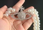 Saturn and Faux Pearl Necklace / Choker