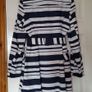 Navy & White Striped Mac - Size 14 Image 2