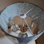 New Hall / Table Lamp Twin Bulb Grey lamp Shade,  metal & glass construction Image 4
