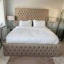 New Ottoman Storage Panel Plush Velvet Upholstered Bed Frame Double & King Size Image 3