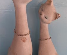 2 Cats vintage long neck ornaments