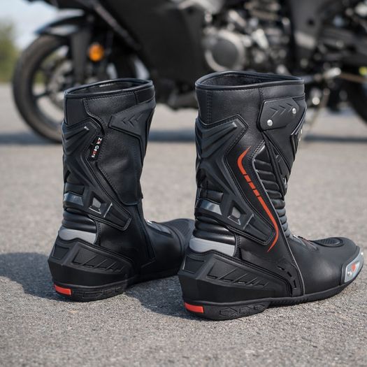 Genuine Leather Motorcycle Riding Boots Heavy Duty Ankle Protection Touring & Racing Boots