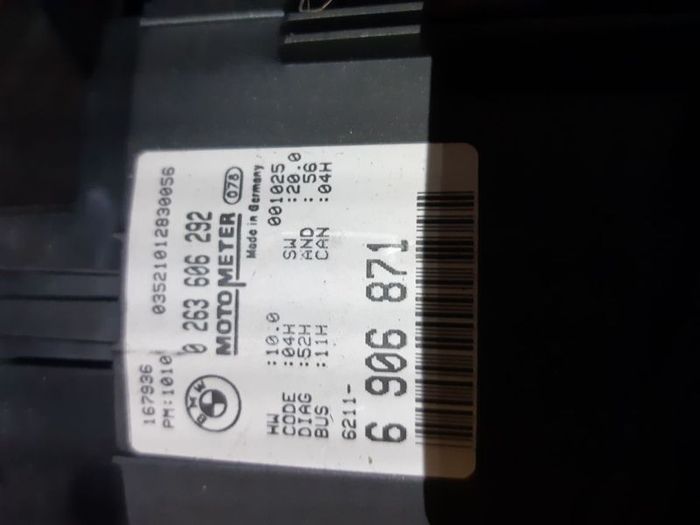 Bmw 3 E46 3 Series Speedometer Mph Instrument Cluster Oem