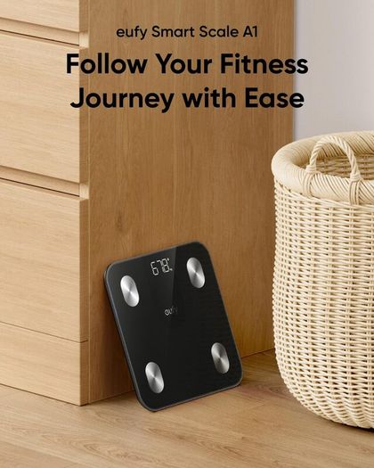 Weighing Scales for Body Weight, Digital Bathroom Scales with Bluetooth, Body Fat Scales, 12 Measurements, Weight/Body Fat/BMI, Fitness Body Composition Analysis, Black, lbs/kg, Smart Scale A1