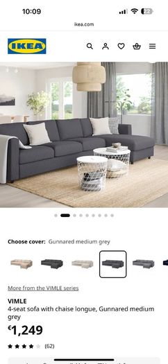 Vimle 4 seater, L-shaped couch