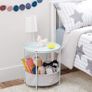 Round Storage End Table, Dusty Pink With Heather Grey Fabric, 44.96 cm D x 44.96 cm W x 48 cm H Image 7