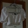 White Milkmaid Cottagecore Crop Top with Puff Sleeves Image 2
