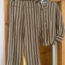 Fab Mango (Zara Group) Brown and White Striped Co Ord Shirt XL and Trousers L Image 10