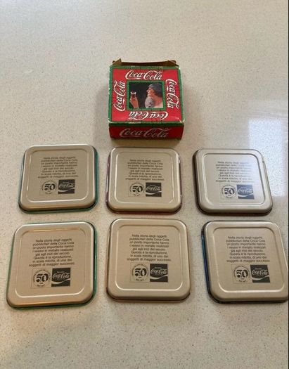 Coca Cola Metal Coasters 1977 New