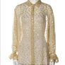 Saint Laurent Beige Polka dot  Silk Shirt M rrp850 Image 2
